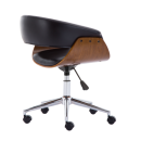 Fotel Obrotowy Coral Czarny Z Orzechem - Elegancki Design i Wygoda