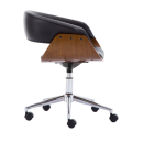 Fotel Obrotowy Coral Czarny Z Orzechem - Elegancki Design i Wygoda