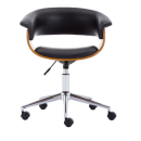 Fotel Obrotowy Coral Czarny Z Orzechem - Elegancki Design i Wygoda