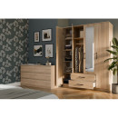 Szafa Ron-160 z Lustrem 160x205 cm Nowoczesna Meble - Kolor: Dąb Sonoma