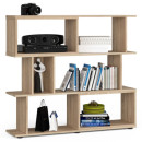 Regał z półkami mini NUBLE – 120x28,4x107,5 cm, 6 półek, obrzeże ABS - Rodzaj frontów: Mat - Kolor: Dąb Sonoma