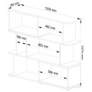 Regał z półkami mini NUBLE – 120x28,4x107,5 cm, 6 półek, obrzeże ABS - Rodzaj frontów: Mat - Kolor: Dąb Sonoma