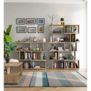 Regał z półkami mini NUBLE – 120x28,4x107,5 cm, 6 półek, obrzeże ABS - Rodzaj frontów: Mat - Kolor: Dąb Sonoma