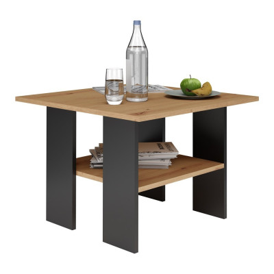 Stolik Kawowy Mod-Moderna Dąb Artisan/Czern Mat Z Półką Pod Blatem 2