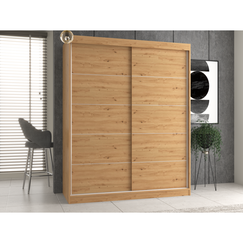Szafa Iga 160/C Z Przesuwnymi Drzwiami - Nowoczesny Design - Kolor: Dąb Artisan