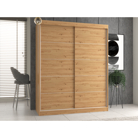 Szafa Iga 160/C Z Przesuwnymi Drzwiami - Nowoczesny Design - Kolor: Dąb Artisan