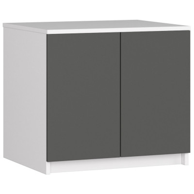 Nadstawka do szafy S60 BONAO 2D 2SZ – dwudrzwiowa, dwie półki, wys. 55 cm - Rodzaj frontów: Mat - Kolor: Biały - Grafit