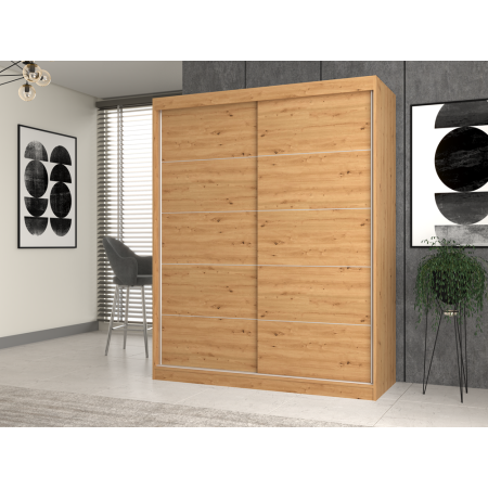 Szafa Iga 160/C Z Przesuwnymi Drzwiami - Nowoczesny Design - Kolor: Dąb Artisan