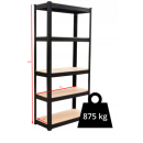 Regał Magazynowy MAG9030 Czarny 5 Półek 180x90x30 cm