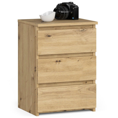 Szafka nocna BONAO CL3/40 PK komoda 40 cm z szufladami - do salonu i sypialni - Rodzaj frontów: Mat - Kolor: Dąb Artisan