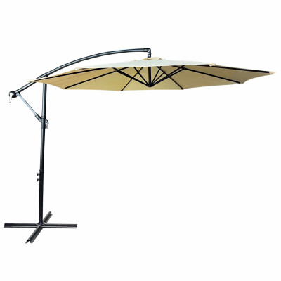 Parasol ogrodowy PAITA – funkcjonalny parasol 3x3 m z wysięgnikiem - Kolor: Beżowy
