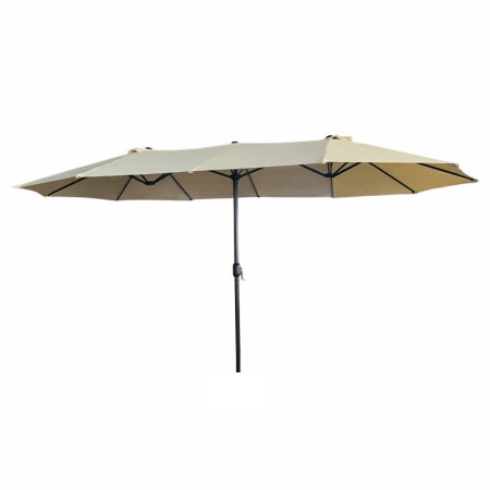 Parasol ogrodowy WIGA – duży parasol 270x460 cm z metalowym stelażem - Kolor: Beżowy