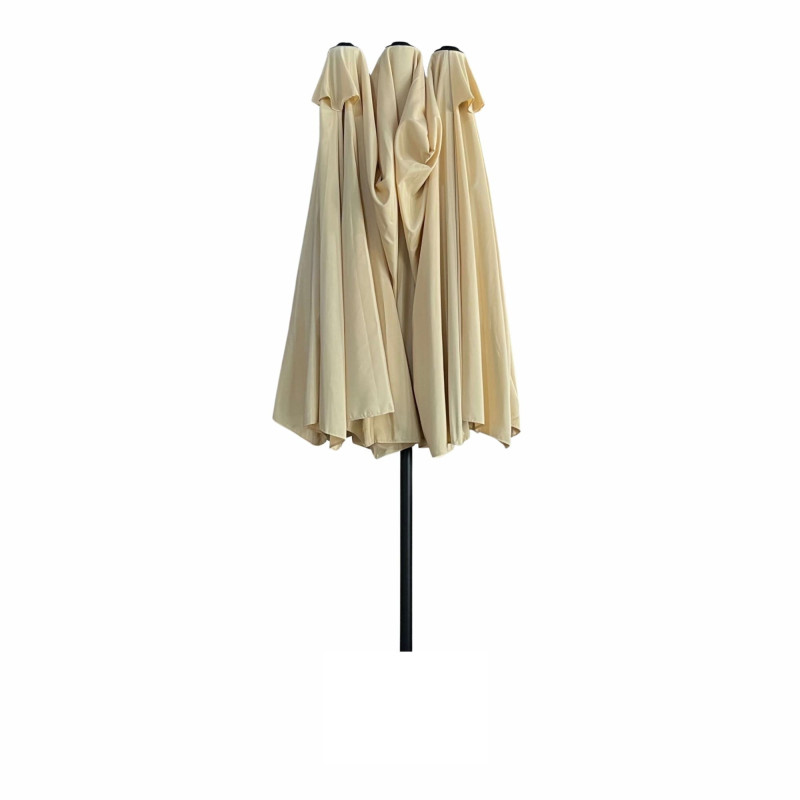 Parasol ogrodowy WIGA – duży parasol 270x460 cm z metalowym stelażem - Kolor: Beżowy