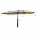 Parasol ogrodowy WIGA – duży parasol 270x460 cm z metalowym stelażem - Kolor: Beżowy