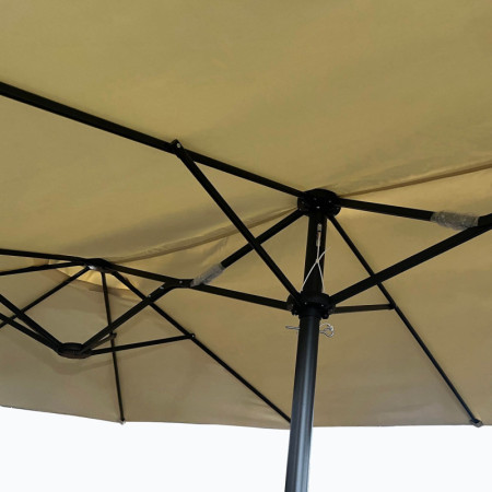 Parasol ogrodowy WIGA – duży parasol 270x460 cm z metalowym stelażem - Kolor: Beżowy