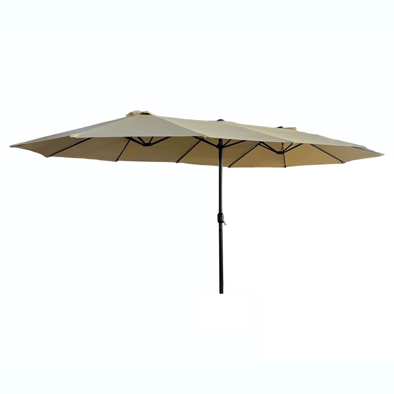 Parasol ogrodowy WIGA – duży parasol 270x460 cm z metalowym stelażem - Kolor: Beżowy
