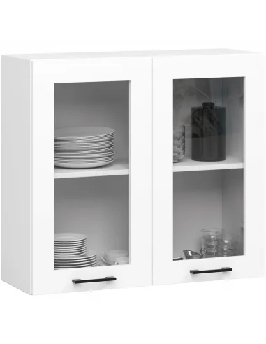 Szafka kuchenna wisząca W80 D2 H720 – Witryna z 2 półkami 