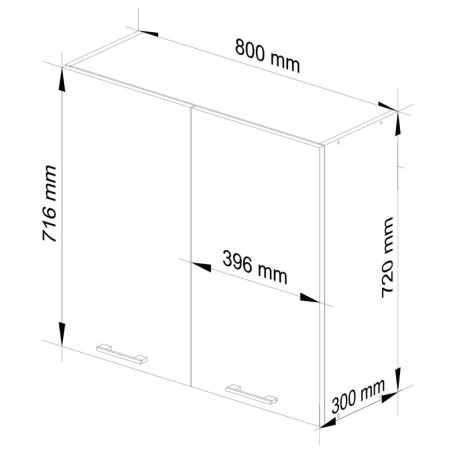 Szafka kuchenna wisząca W80 H720 ARO – 80 cm, 2 półki