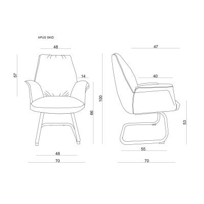 Fotel APUS S, podstawa chromowana, udźwig 130 kg 2