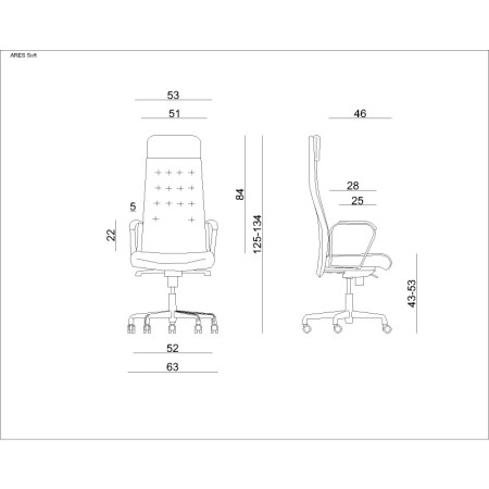 Fotel biurowy ARES SOFT z regulowanymi podłokietnikami - Rodzaj Obicia: Eko-Skóra - Kolor Obicia: RPU-002 Biały