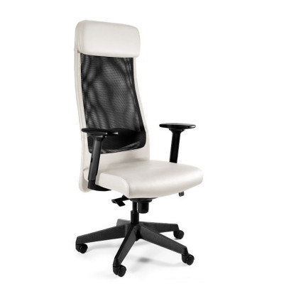 Fotel ARES SOFT, podłokietniki 3D, mechanizm SYNCHRON, udźwig 130 kg - Rodzaj Obicia: Eko-Skóra - Kolor Obicia: RPU-002 Biały