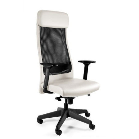 Fotel ARES SOFT, podłokietniki 3D, mechanizm SYNCHRON, udźwig 130 kg - Rodzaj Obicia: Eko-Skóra - Kolor Obicia: RPU-002 Biały