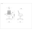 Fotel biurowy AWARD — siatka, tkanina membranowa, mechanizm TILT Plus, 130 kg - Kolor Obicia: PS 2 Czerwony - Rodzaj Obicia: Membrana PS