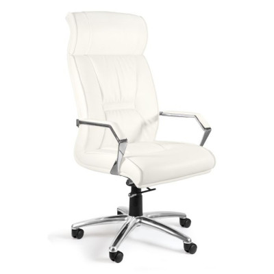 Fotel gabinetowy CELIO – mechanizm TILT PLUS, udźwig 130 kg - Kolor Obicia: HL-0 Biały - Rodzaj Obicia: Skóra Naturalna
