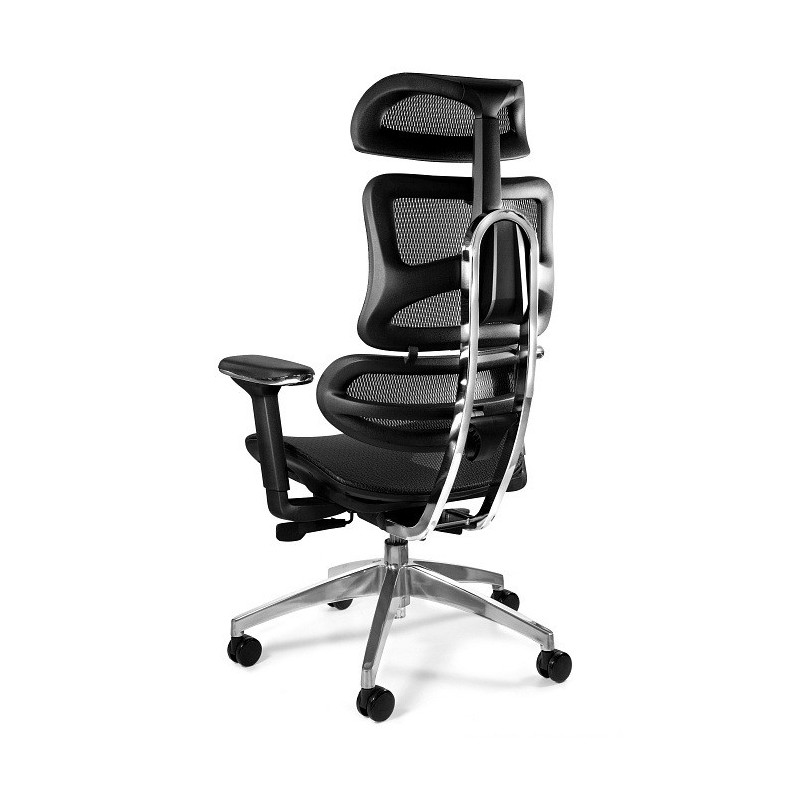 Fotel ergonomiczny ERGOTECH — mechanizm SYNCHRON, podłokietniki 3D, wysuw siedziska, 130 kg