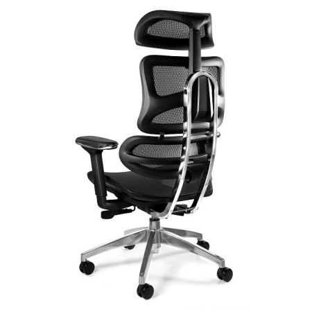 Fotel ergonomiczny ERGOTECH — mechanizm SYNCHRON, podłokietniki 3D, wysuw siedziska, 130 kg
