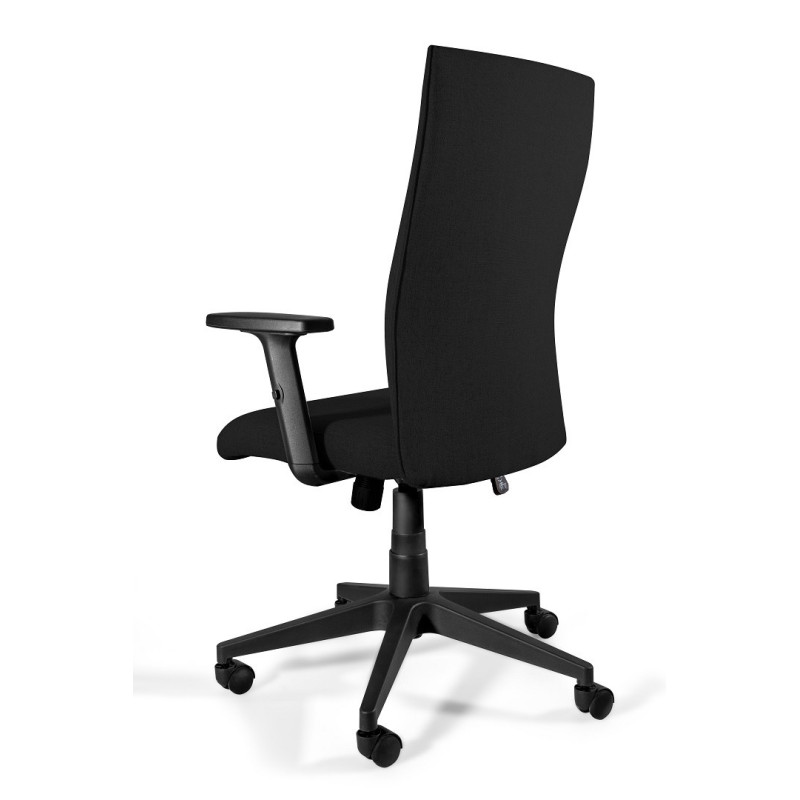 Fotel biurowy BLACK ON BLACK PLUS — mechanizm TILT, podłokietniki regulowane, 130 kg