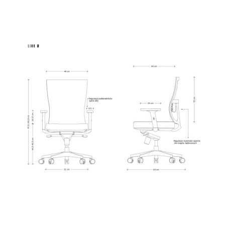 Fotel biurowy LINK M z mechanizmem MULTIBLOCK