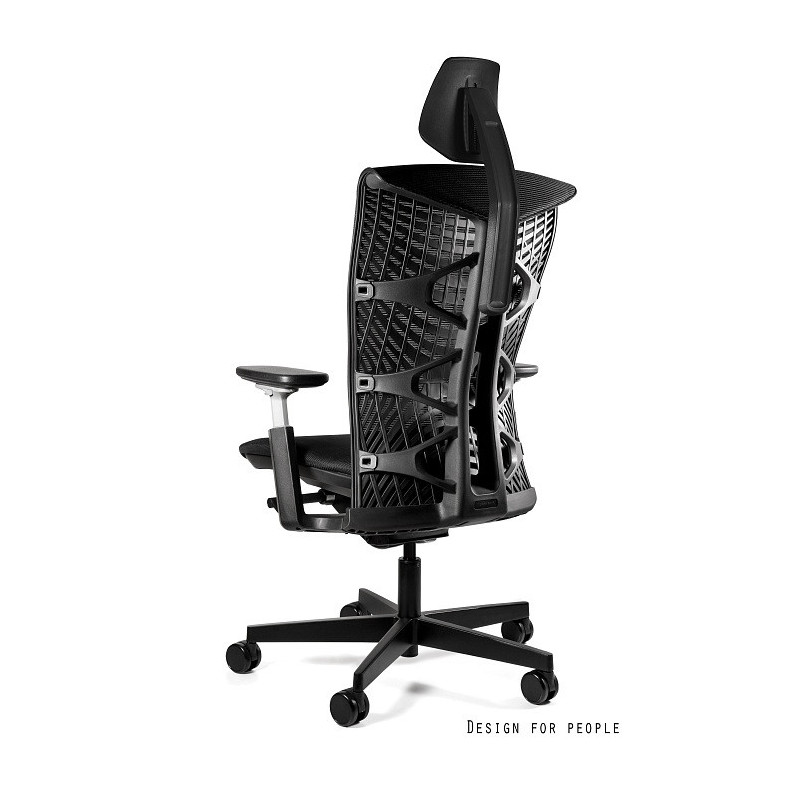 Fotel ergonomiczny REYA - podłokietniki 3D, mechanizm SYNCHRON - Kolor Siatki: RS01 Czarny - Kolor Stelaża: Czarny - Rodzaj Obicia: Siatka RS