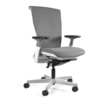 Fotel ergonomiczny REYA M - podłokietniki 3D, mechanizm SYNCHRON - Kolor Siatki: RS02 Szary - Kolor Stelaża: Biały - Rodzaj Obicia: Siatka RS