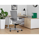 Fotel ergonomiczny REYA M - podłokietniki 3D, mechanizm SYNCHRON - Kolor Siatki: RS02 Szary - Kolor Stelaża: Biały - Rodzaj Obicia: Siatka RS