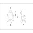 Fotel biurowy TASK — siatka, mechanizm SYNCHRON, regulacja oparcia i zagłówka, 130 kg