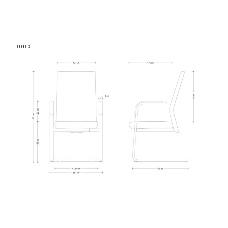 Fotel TRENT S – ekoskóra, aluminiowa podstawa, 130 kg