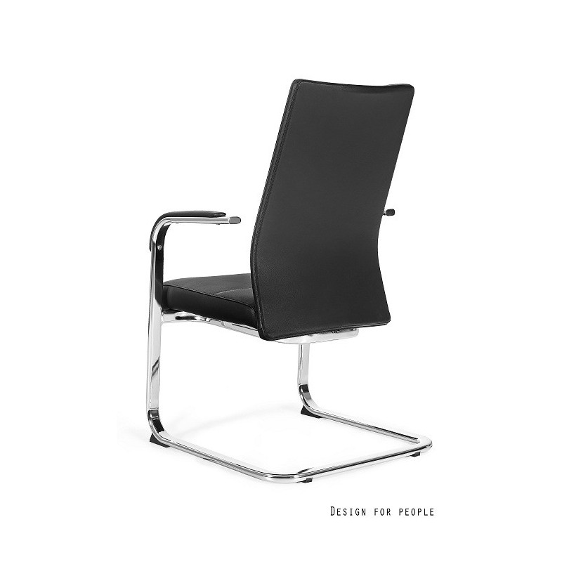 Fotel TRENT S – ekoskóra, aluminiowa podstawa, 130 kg