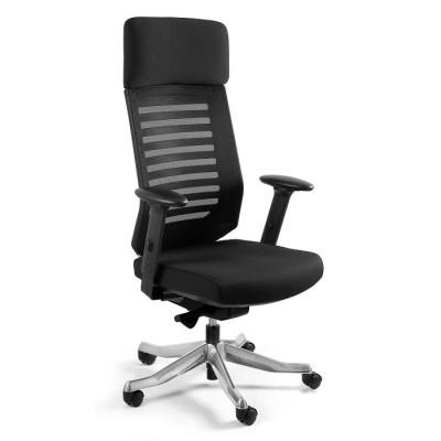 Fotel gabinetowy VELO z mechanizmem Synchron, 130 kg - Rodzaj Obicia: Tkanina Trudnopalna Atestowana - Kolor Obicia: BL418 Black (Czarny)
