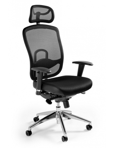 Fotel ergonomiczny VIP — tkanina membranowa, siatka, mechanizm SYNCHRON, regulowane podłokietniki, 130 kg