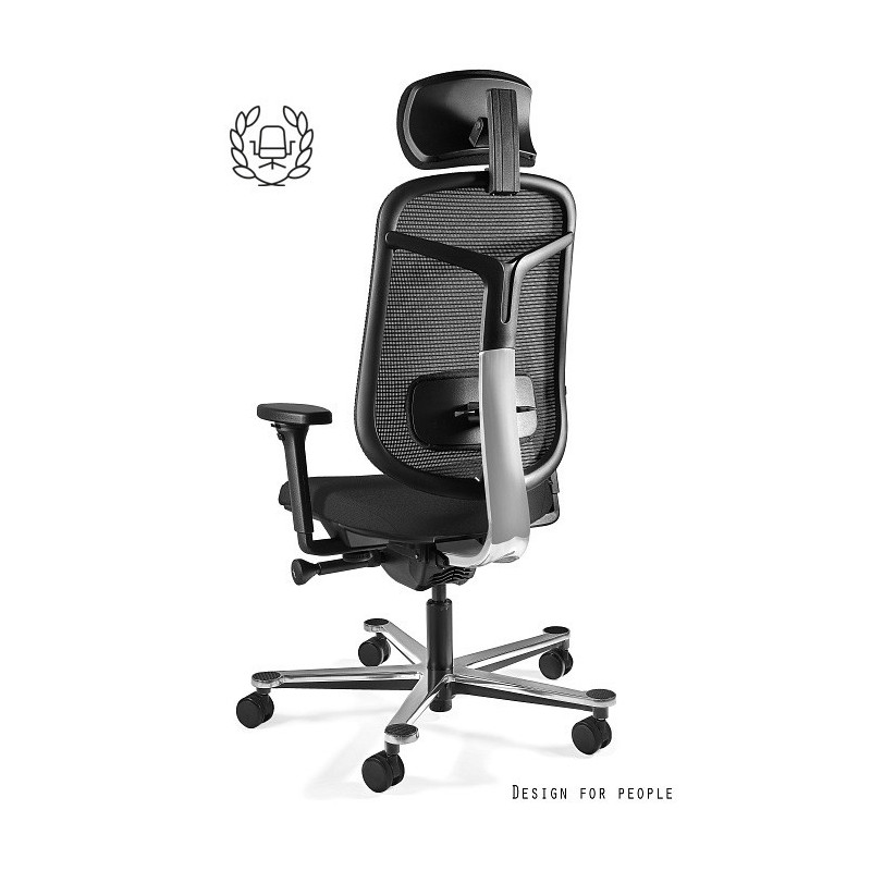 Fotel ergonomiczny GRID – SYNCHRON, podłokietniki 4D, funkcja kąta ujemnego, podstawa aluminiowa