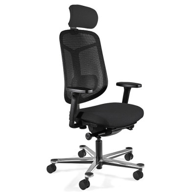 Fotel ergonomiczny GRID – SYNCHRON, podłokietniki 4D, funkcja kąta ujemnego, podstawa aluminiowa