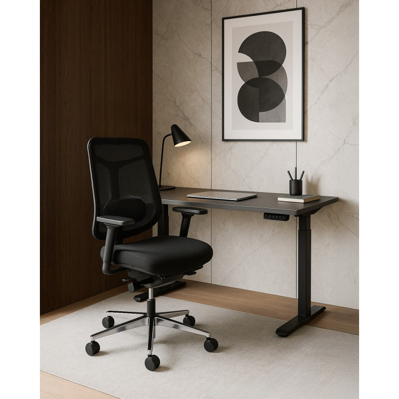Fotel ergonomiczny GRID M – SYNCHRON, podłokietniki 4D, funkcja kąta ujemnego, podstawa aluminiowa