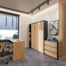 Regał Hem-RS-80 Antracyt Dąb Artisan 8 Półek do Salonu i Biura