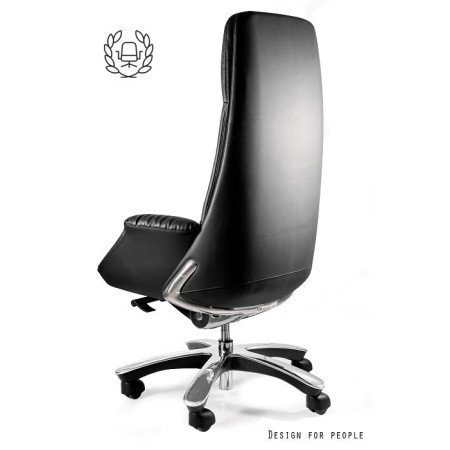 Fotel skórzany HIGH-END PATRON – Synchron, podstawa aluminiowa