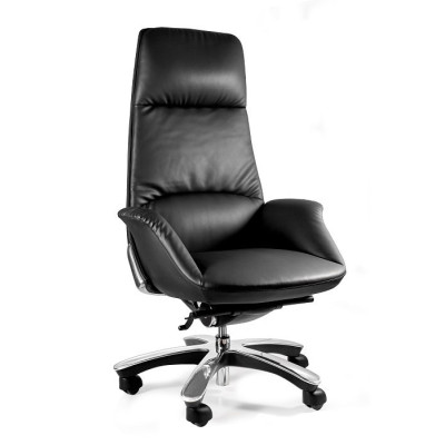 Fotel skórzany HIGH-END PATRON – Synchron, podstawa aluminiowa