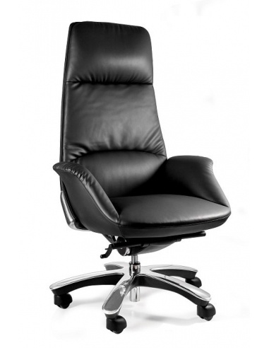 Fotel skórzany HIGH-END PATRON – Synchron, podstawa aluminiowa 