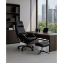 Fotel skórzany HIGH-END PATRON – Synchron, podstawa aluminiowa