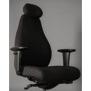 Fotel ergonomiczny do pracy zmianowej PIU – SYNCHRON, zagłówek 3D, udźwig 150 kg