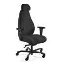 Fotel ergonomiczny do pracy zmianowej PIU – SYNCHRON, zagłówek 3D, udźwig 150 kg
